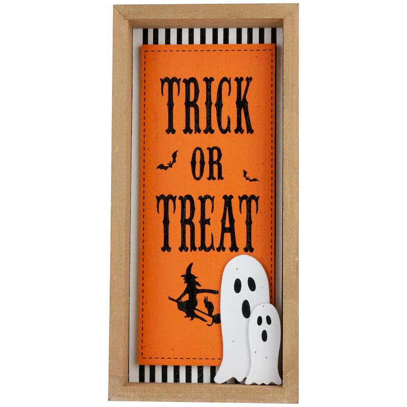 Happy Halloween Wooden Shadow Box Plaques - Set of 2