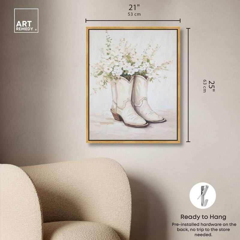 Prairie Bloom Boots Canvas by Art Remedy
