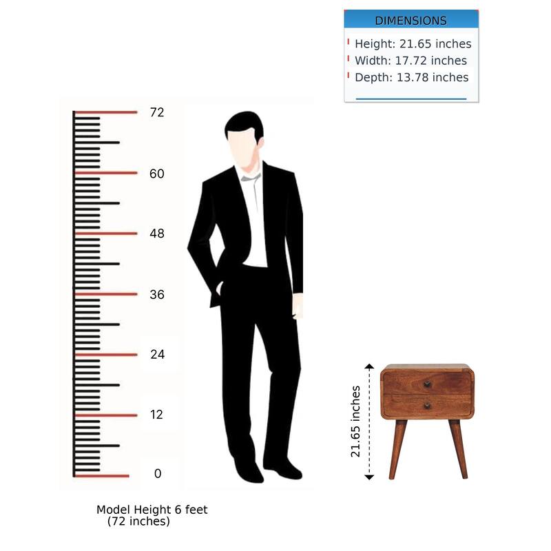 Curved Honey Caramel Bedside