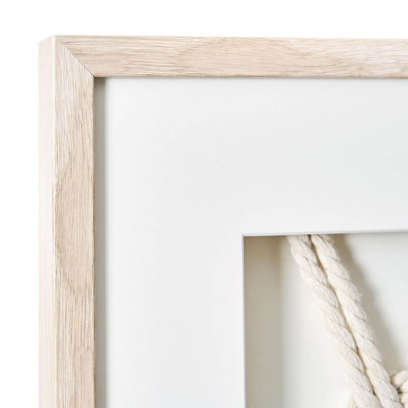 American Art Decor Naut Shore Framed Nautical Knots Wall Decor in Natural 3-piece set