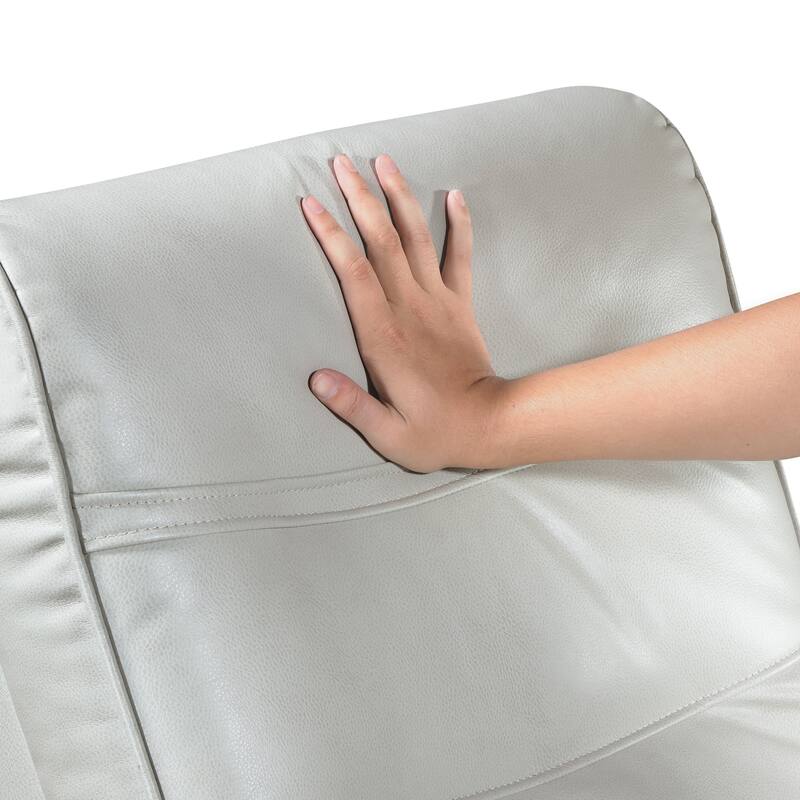 Meredith 31.5" Faux Leather Swivel Glider Recliner - Rubberwood Arm