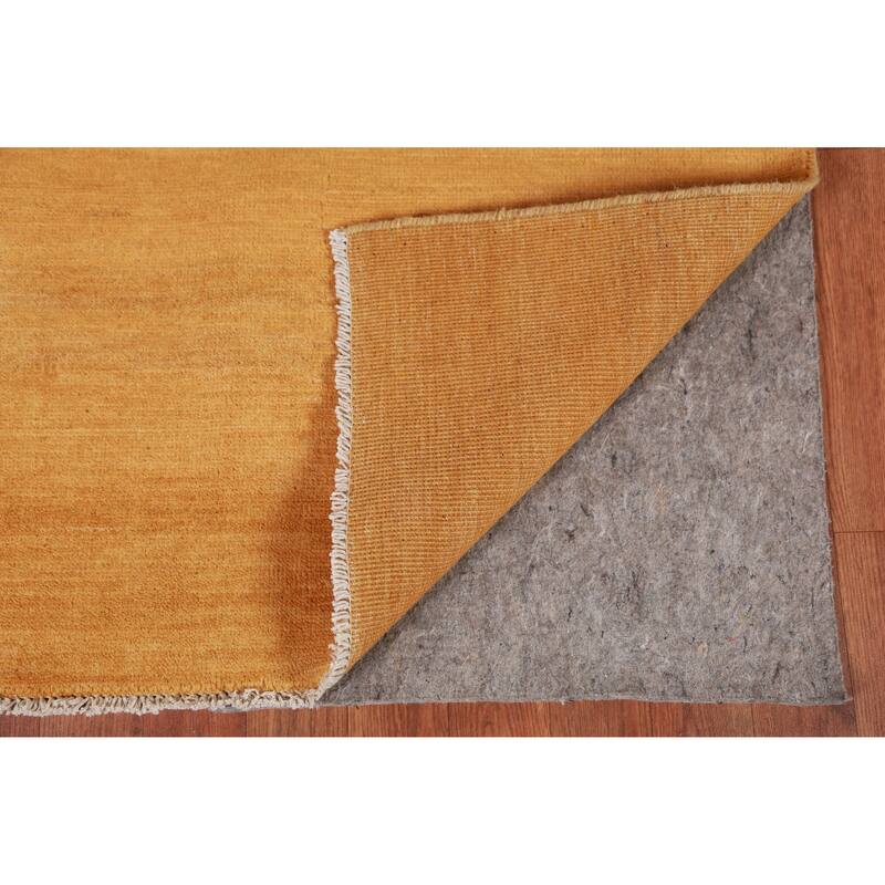 Yellow Rust Gabbeh Modern Rug Handmade Wool Carpet - 2'9" x 3'10"