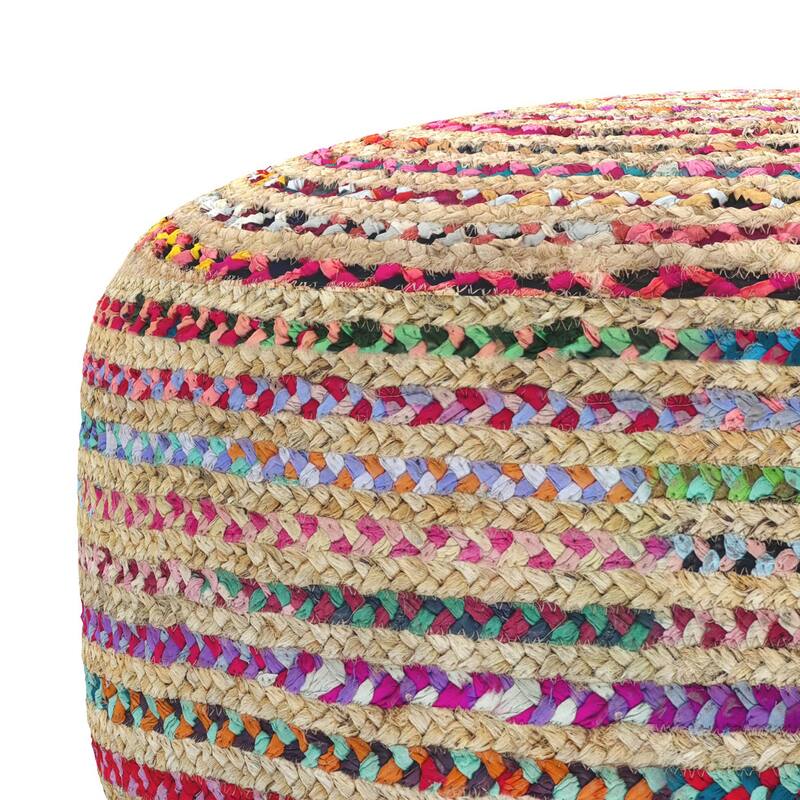 Jute Woven Pouf Ottoman