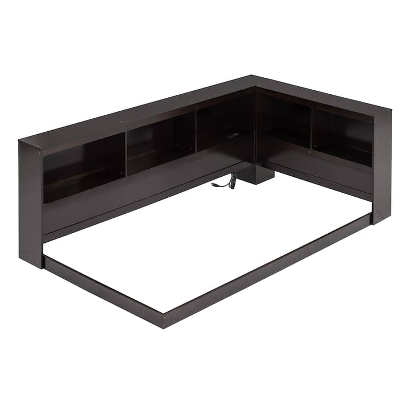 Wood Daybed with Storage Cabinets and USB Ports