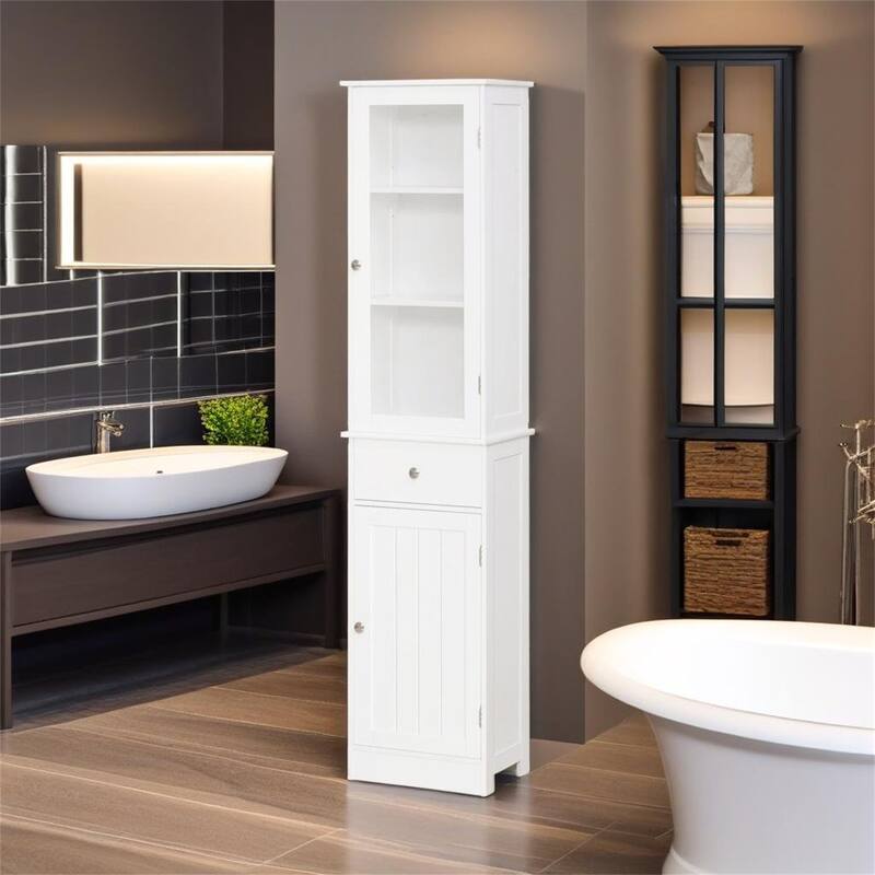 Wall Mounted Bathroom Storage Cabinet - White