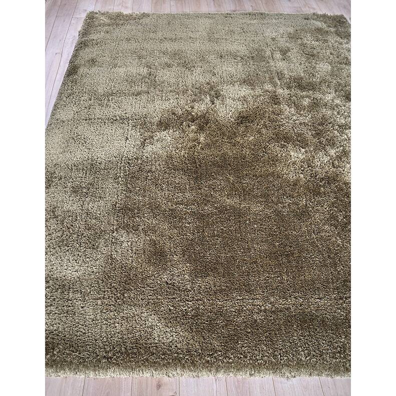 Exquisite Rugs Sumo Shag Handmade Handloomed Polyester/Microfiber Taupe Area Rug