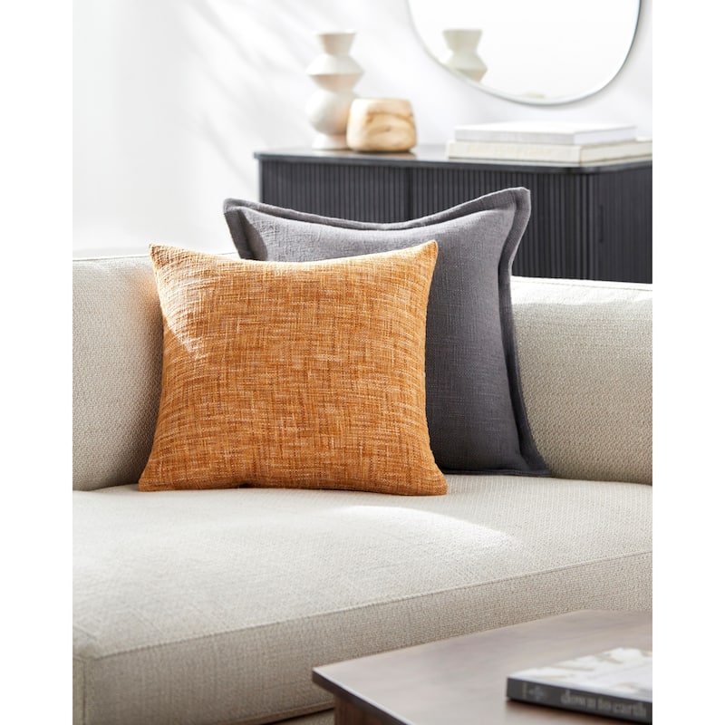 Tasia Modern & Contemporary Solid Color Accent Pillow - 20"L x 20"W - Polyester - Camel