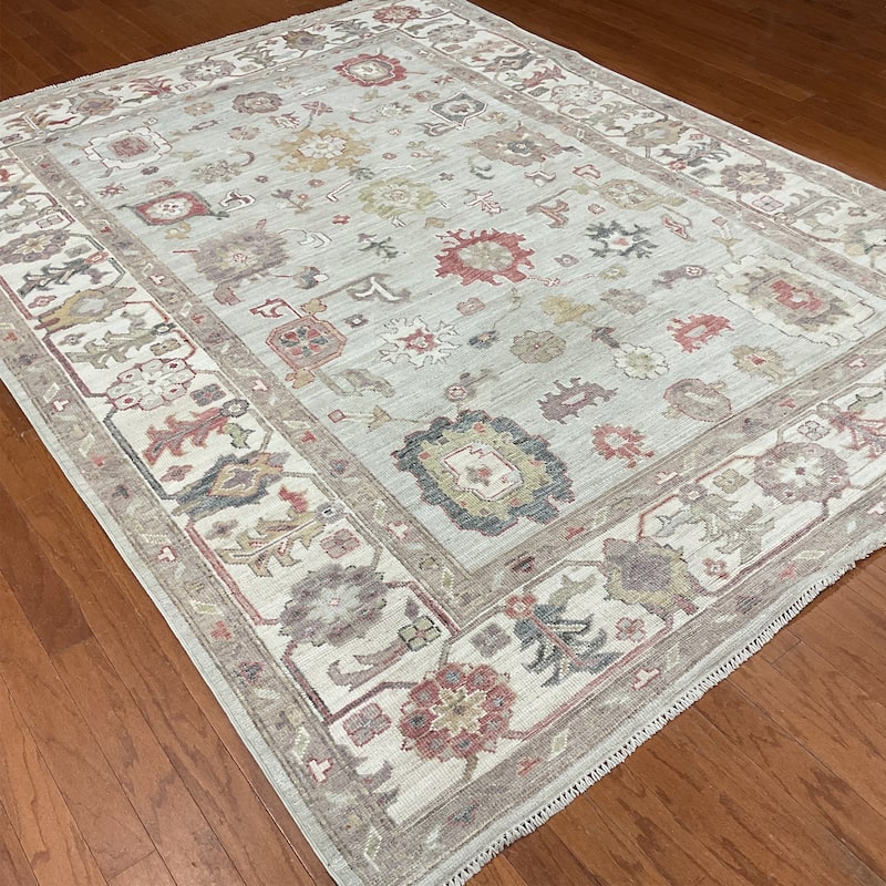HERAT ORIENTAL Handmade Vegetable Dye Oushak Wool Rug - 7'2" x 9'9"