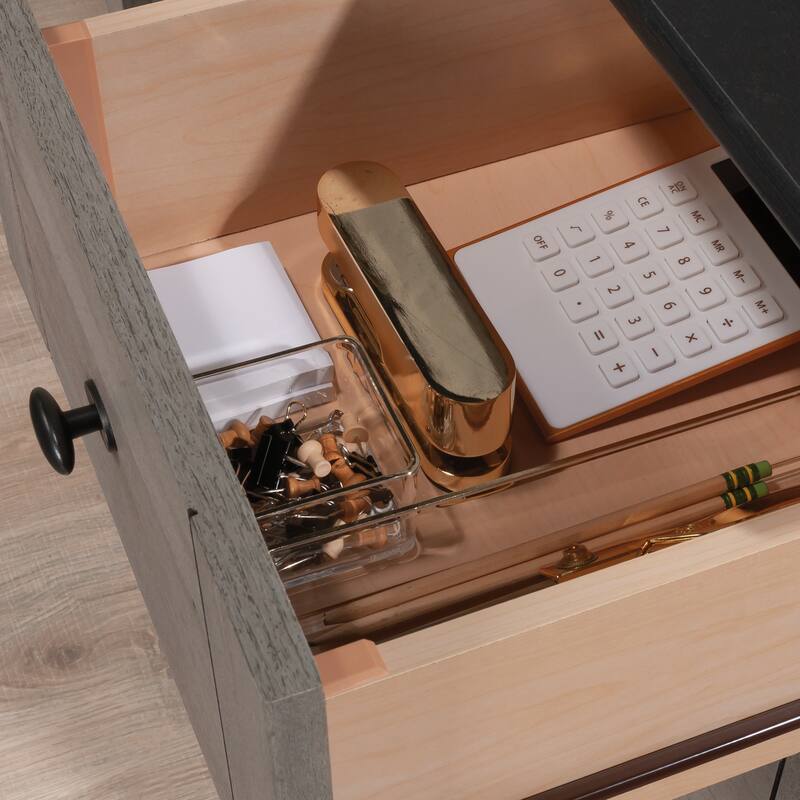 Engineered Wood Transitional Computer Desk Slide-Out Keyboard Tray