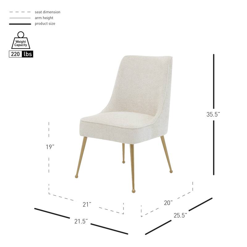 NPD Furniture Cedric KD Fabric Dining Side Chair Gold Legs (Set of 2)