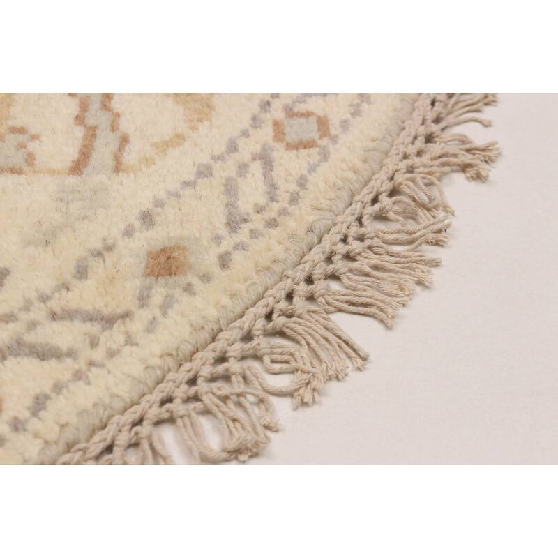 ECARPETGALLERY Hand-knotted Royal Oushak Cream Wool Rug - 4'10 x 4'10