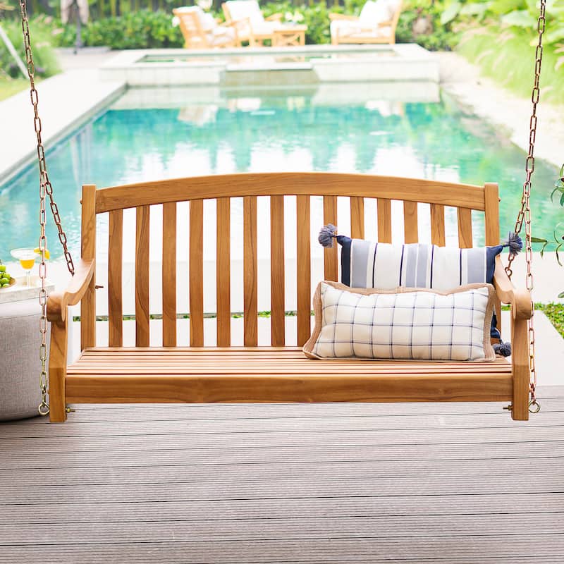 Cambridge Casual Sherwood Solid Teak Wood Porch Swing
