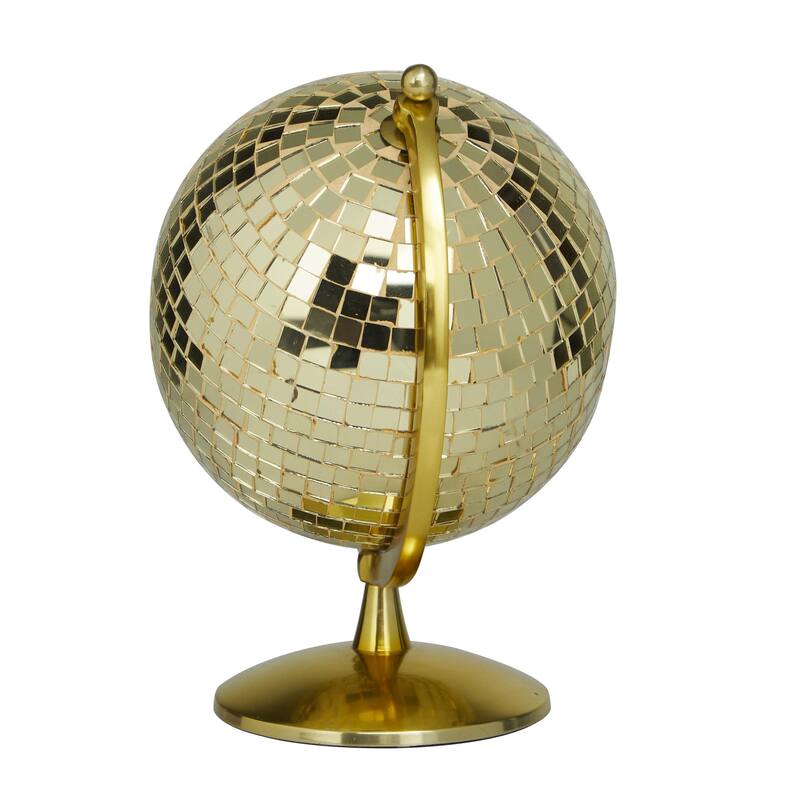 Stainless Steel Metal Disco Ball Style Globe - Silver or Gold - Roche River Decor