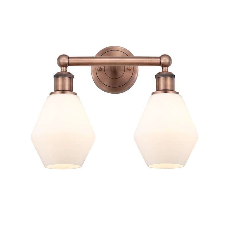 Innovations Lighting 616-2W-12-15 Cindyrella Vanity Cindyrella 2 Light - Antique Copper / Cased Matte White