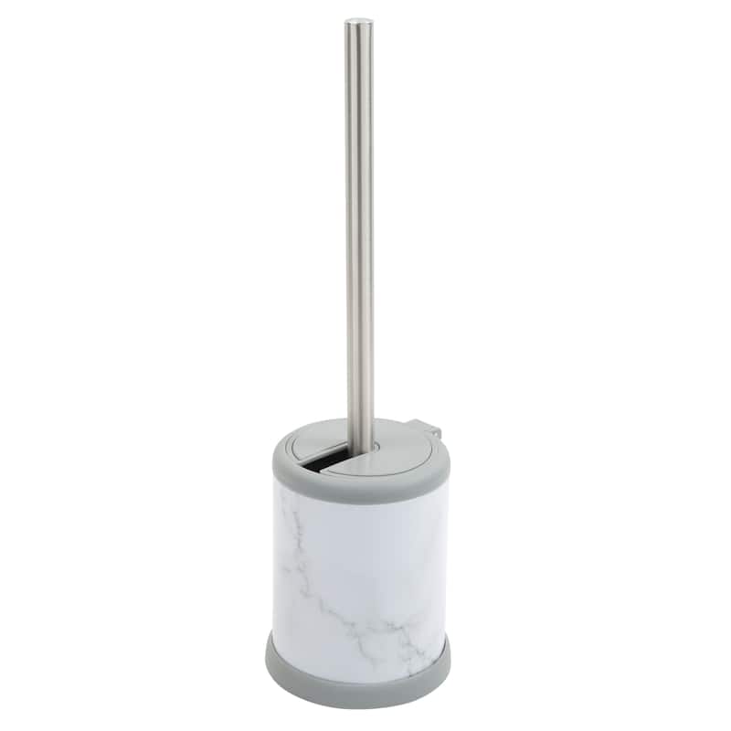 Bath Bliss 2 Pack Self Closing Lid Toilet Brush and Holder