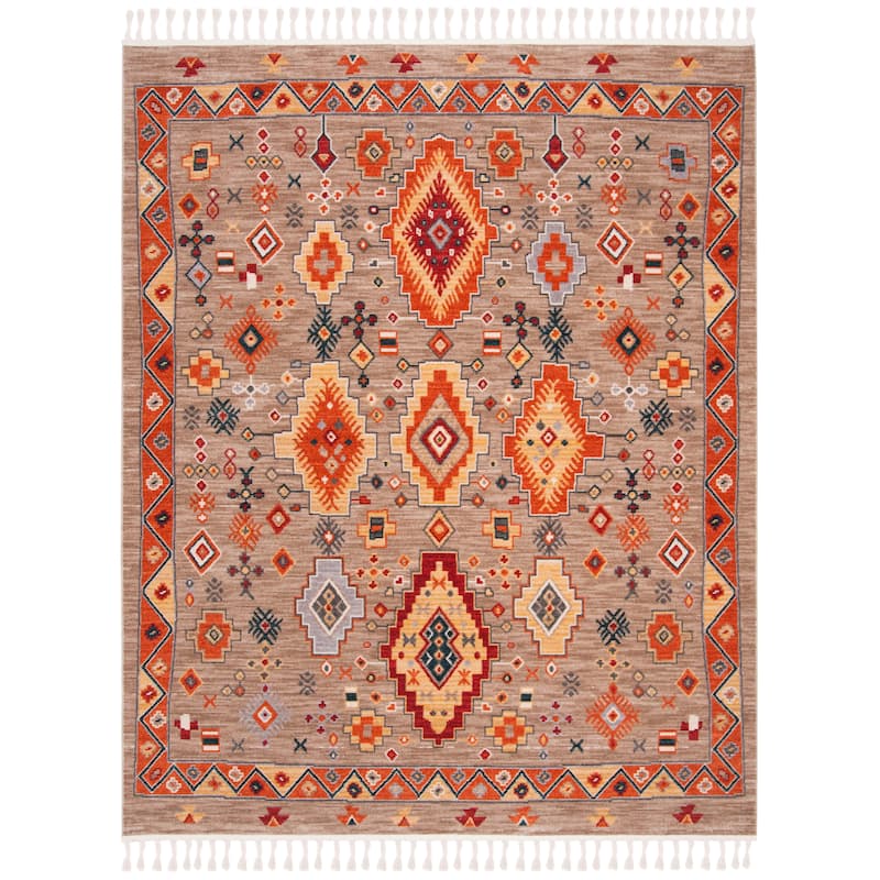 SAFAVIEH Farmhouse Nadide Boho Tribal Polyester Rug
