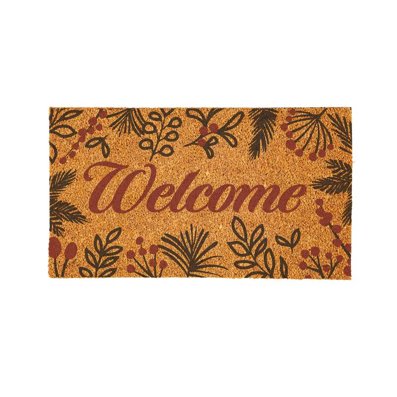 Festive Foliage Coir Door Mat - "Welcome" - 28" x 16"