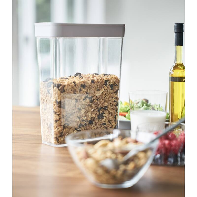 Yamazaki Home Food Storage Container, ABS Plastic, 9.5 cups, 2.3 liters, Lid - L 3.35 x W 7.36 x H 9.65 inches