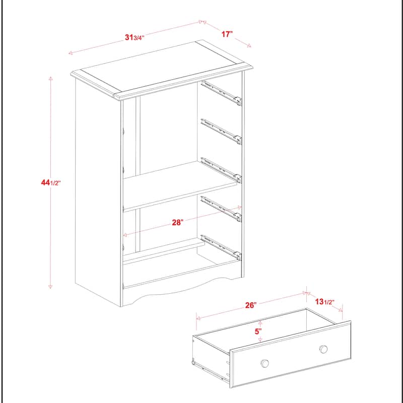 Palace Imports 100% Solid Wood 5-Drawer Chest with Metal or Wooden Knobs