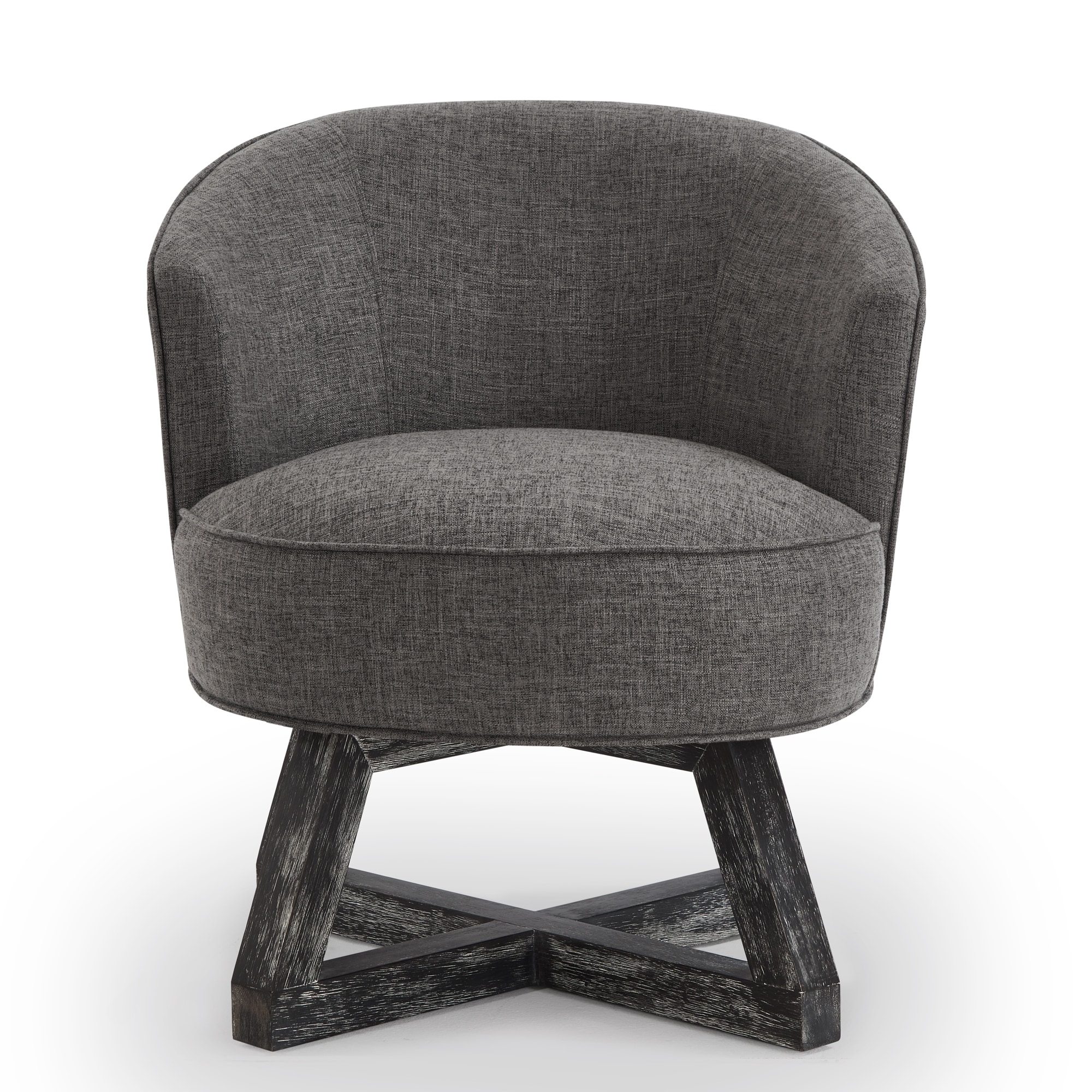 Swivel Chair Side Chair with Wood Legs, Dark Gray Reception Chair Reading Chair Leisure Chair Vanity Chair