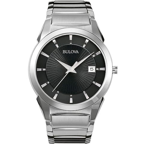 Bulova Men's Black dial Watch - One Size