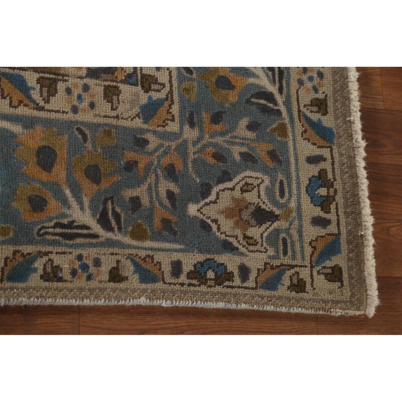 Tabriz Persian Vintage Rug Handmade Traditional Beige Wool Carpet - 6'10"x 9'10"
