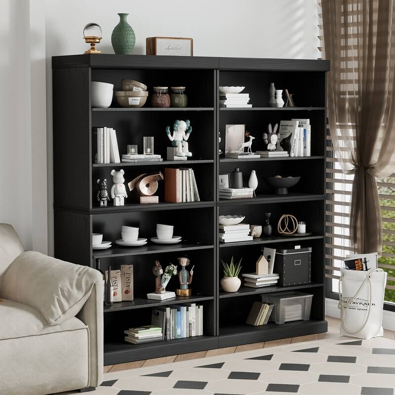 Doorless Wood Bookshelf Storage Cabinet Bookcase&Office Cabinet for Kitchen Bedroom Entryway Living Room Dinning Room