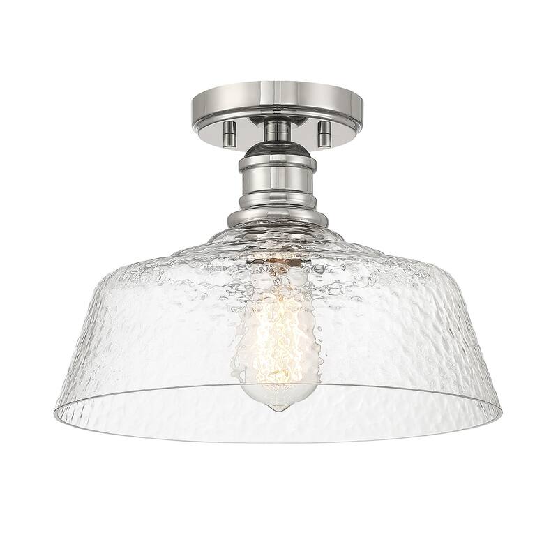 Bellevue SH71300 13" Wide Semi-Flush Ceiling Fixture with a patterned