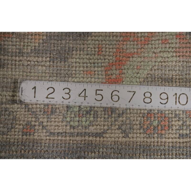 Hand Knotted Oriental 100% Wool Carpet Transitional All-Over Greys & Charcoal Oushak Area Rug - 10' 2'' X 7' 11''