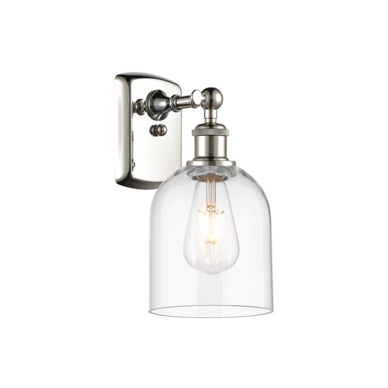 Innovations Lighting 516-1W-11-6 Bella Sconce Bella 11" Tall Wall - Polished Nickel / Clear