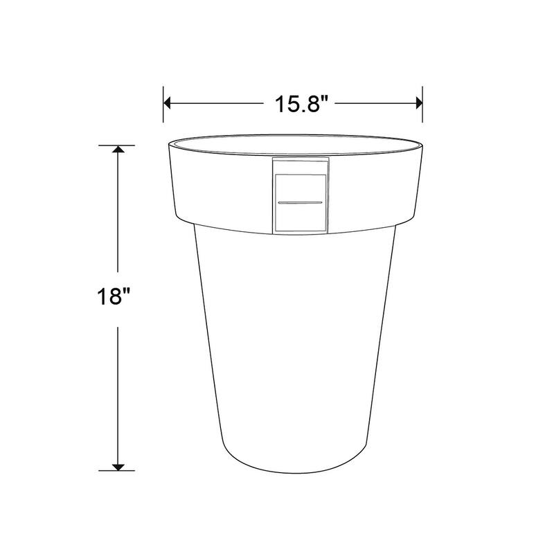 Southern Patio Solar Light-Up Gray Resin 18-inch Planter - 18"