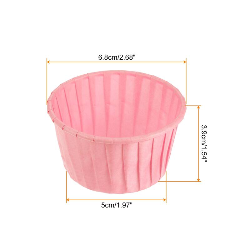 100Pcs Cupcake Baking Cups 3.5oz Standard Size Paper Cupcake Liners - Pink