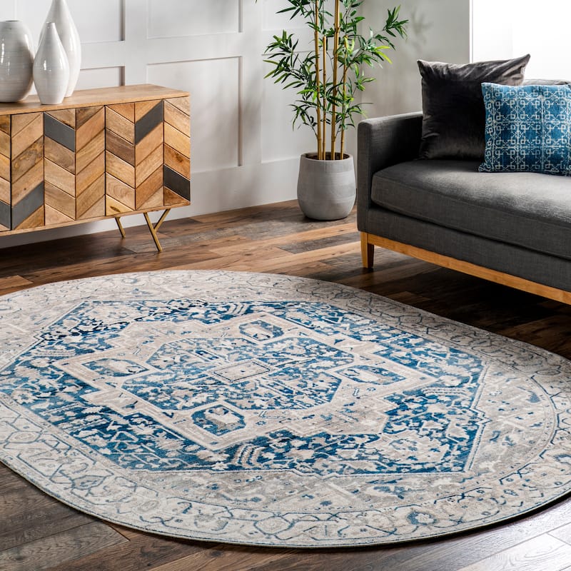 Nuloom Camila Faded Medallion Fringe Area Rug