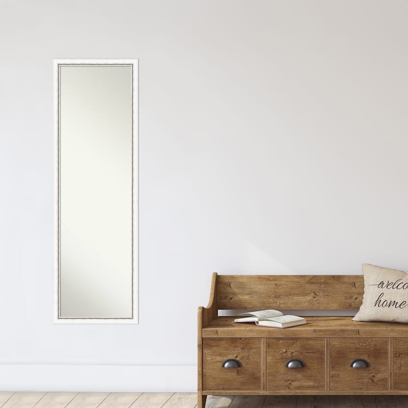 Morgan Non-Beveled Wood Framed Full-Length On the Door Mirror - Glass Size 14x48