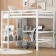 preview thumbnail 10 of 15, Full Size Loft Bed with Multi-Use Shelving & Underbed Study Desk ，Space-Saving College Dorm Bed with Storage Shelves White