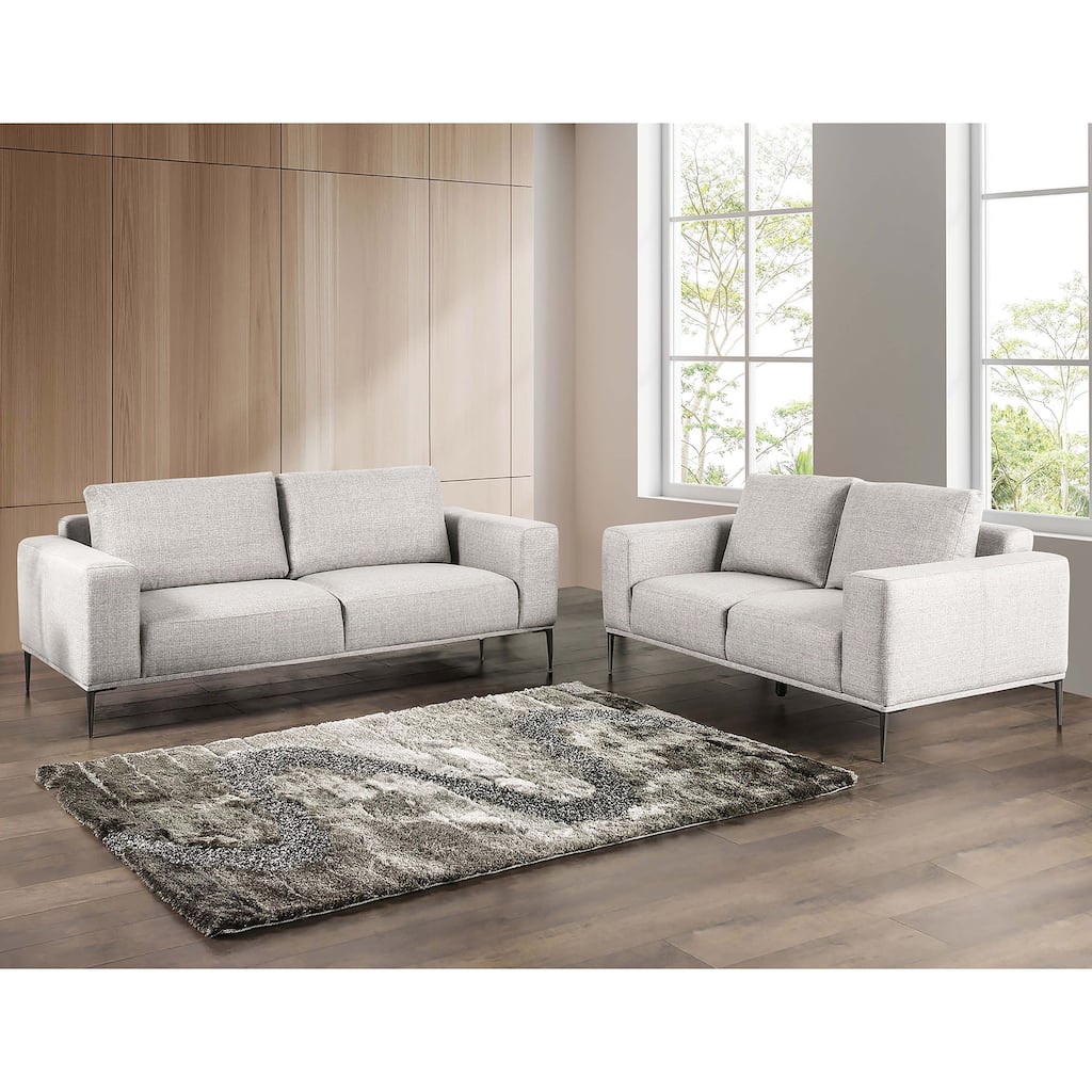 Furniture of America Danio Modern 2-Piece Chenille Living Room Sofa Set