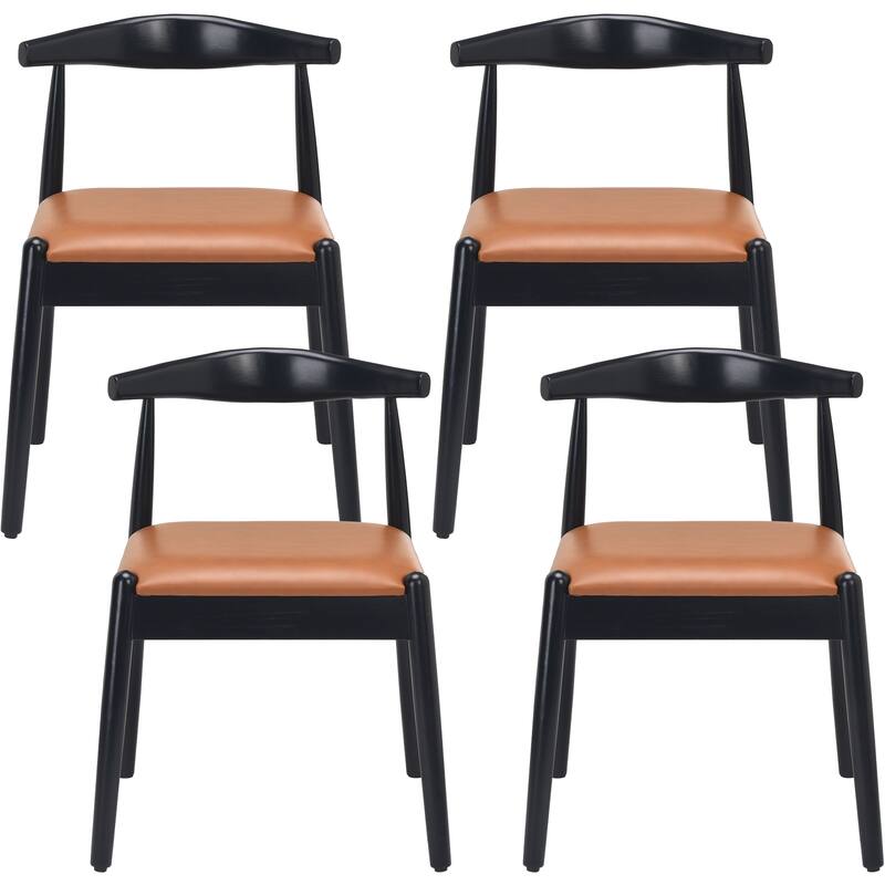Weave Dining Chairs Set of 2, Mid-Century Modern Kitchen Chair with Solid Oak Frame & Handwoven Seat for Living Dining Room