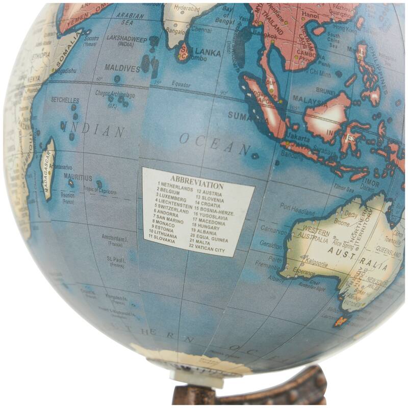 Brown Plastic Globe with Wood Base