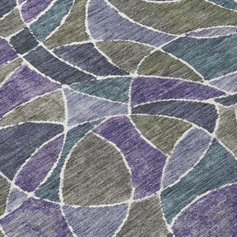 Machine Washable Indoor/Outdoor Casual Mosaic Chantille Rug