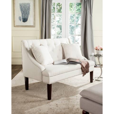SAFAVIEH Zoey Modern Beige Linen Loveseat Settee - 49" x 28" x 36"