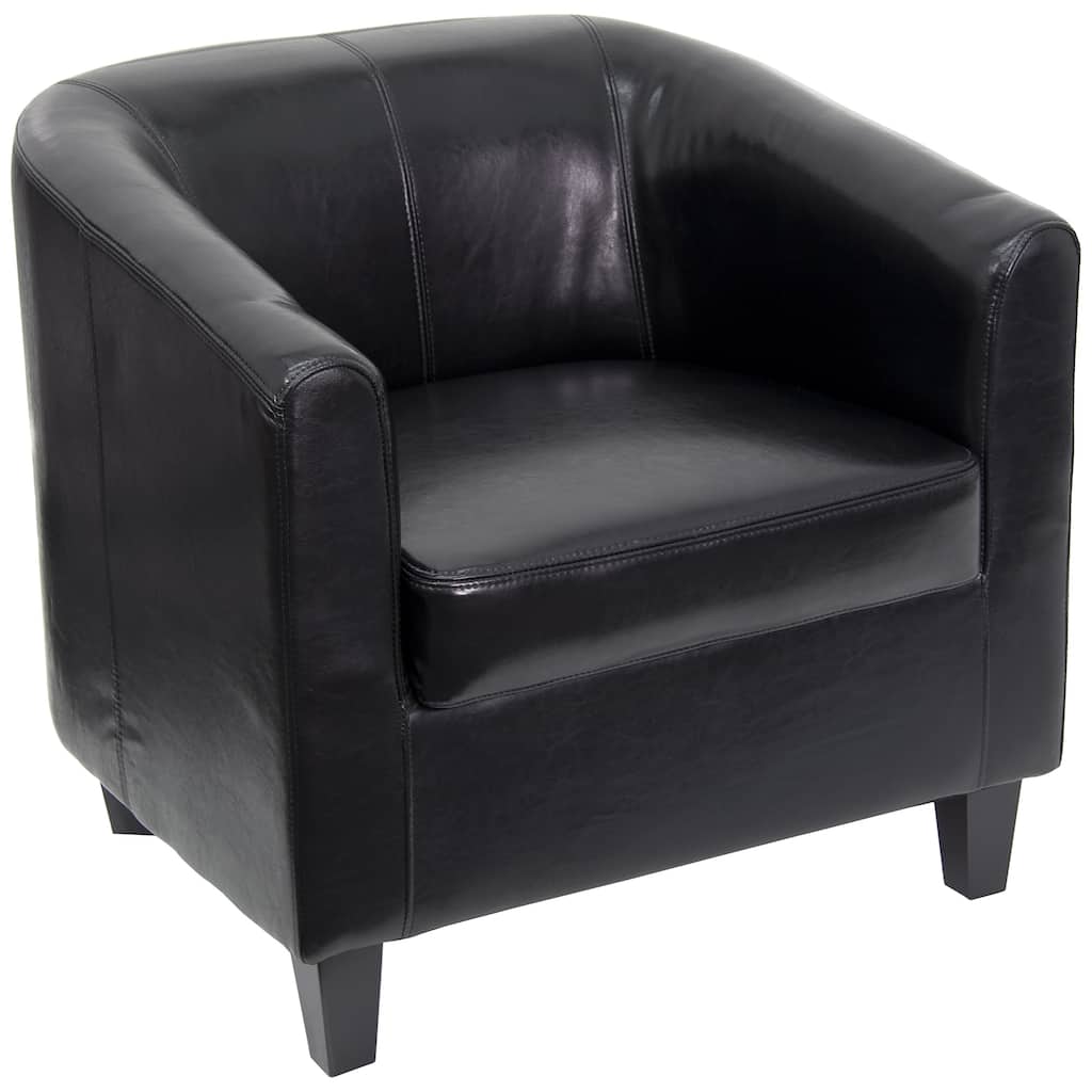 LeatherSoft Lounge Chair with Sloping Arms