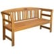 preview thumbnail 2 of 5, vidaXL Patio Bench with Cushion 61.8" Solid Acacia Wood - 61.8" x 17.7" x 32.5"