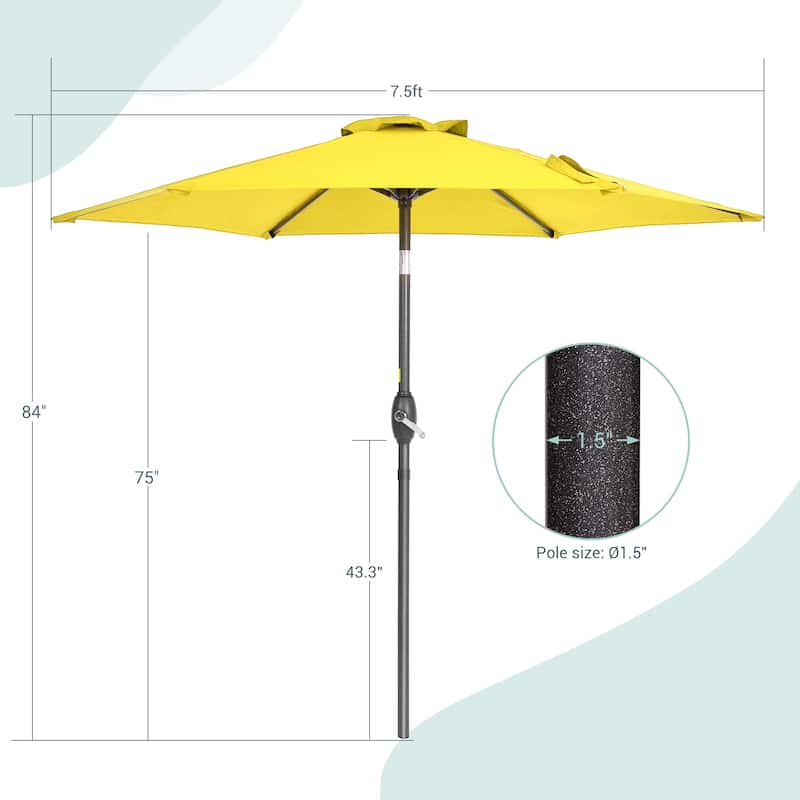 Bonosuki 7.5Ft Patio Market Umbrella Weather-Resistant Table Umbrella