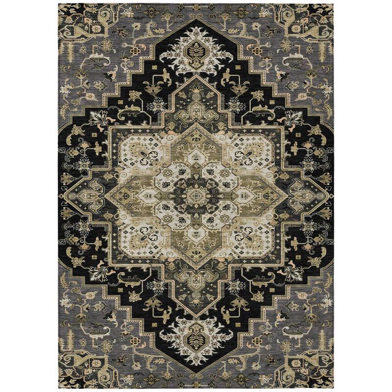 HomeRoots Oriental Traditional Rectangle Outdoor Rug