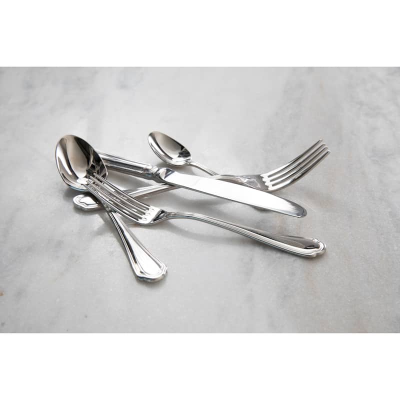 Fortessa Medici 18/10 Stainless Steel, 5PC Flatware Set (Service for 1), Silver - 5 Piece Set