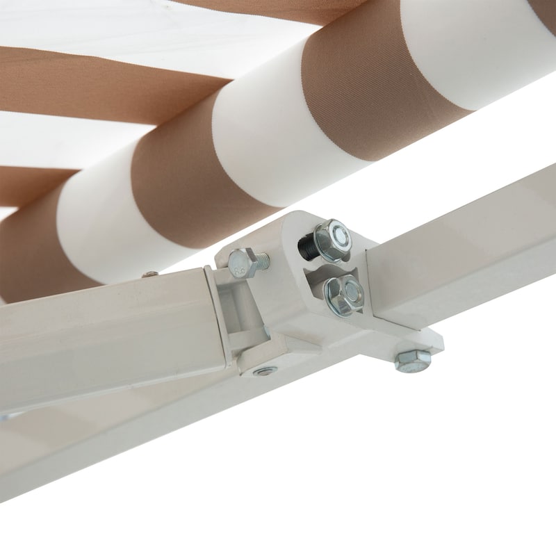 Outsunny 12' x 8' Retractable Awning Patio Awnings Sun Shade Shelter with Manual Crank Handle, 280g/m² UV