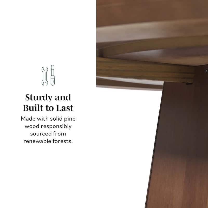 Middlebrook Designs 48 inch Round Solid Wood Pedestal Dining Table