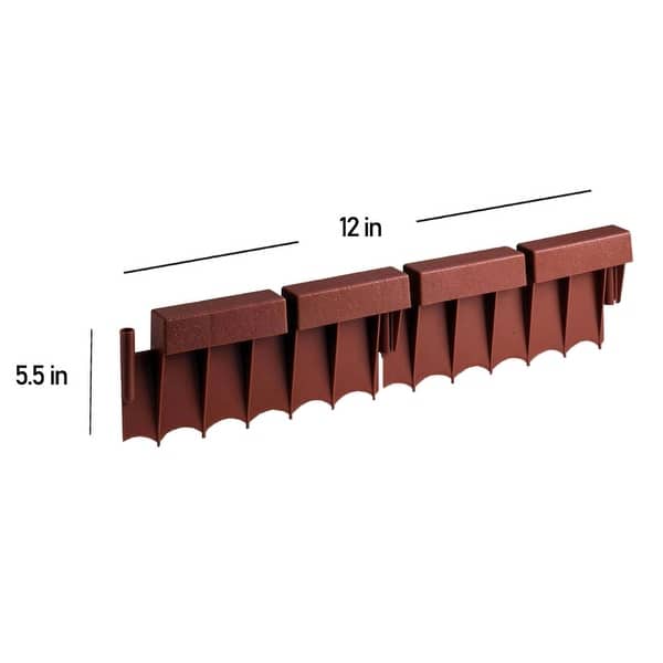 Suncast 10' Interlocking Brick Resin Border Edging, 12 Inch Sections