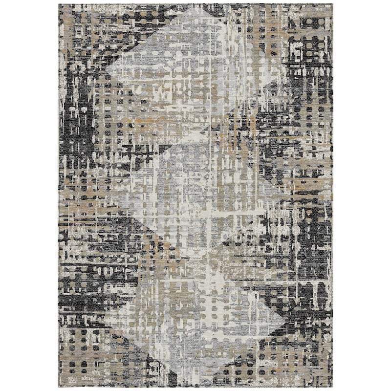HomeRoots Geometric Transitional Rectangle Outdoor Rug