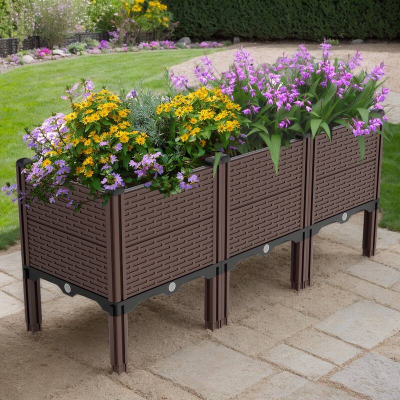 Large Capacity Raised Outdoor Garden Bed Plater Box with Drainage